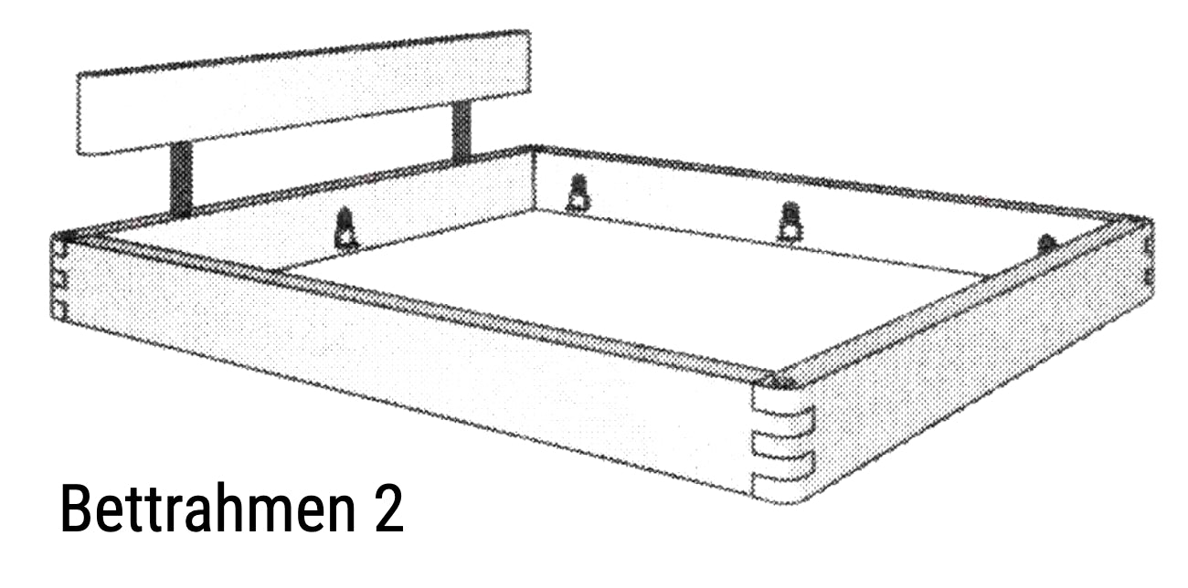 TPT Balkenbett 820 mit Holzkopfteil, Wildeiche massiv natur geölt Breite 140-200 x 200 cm