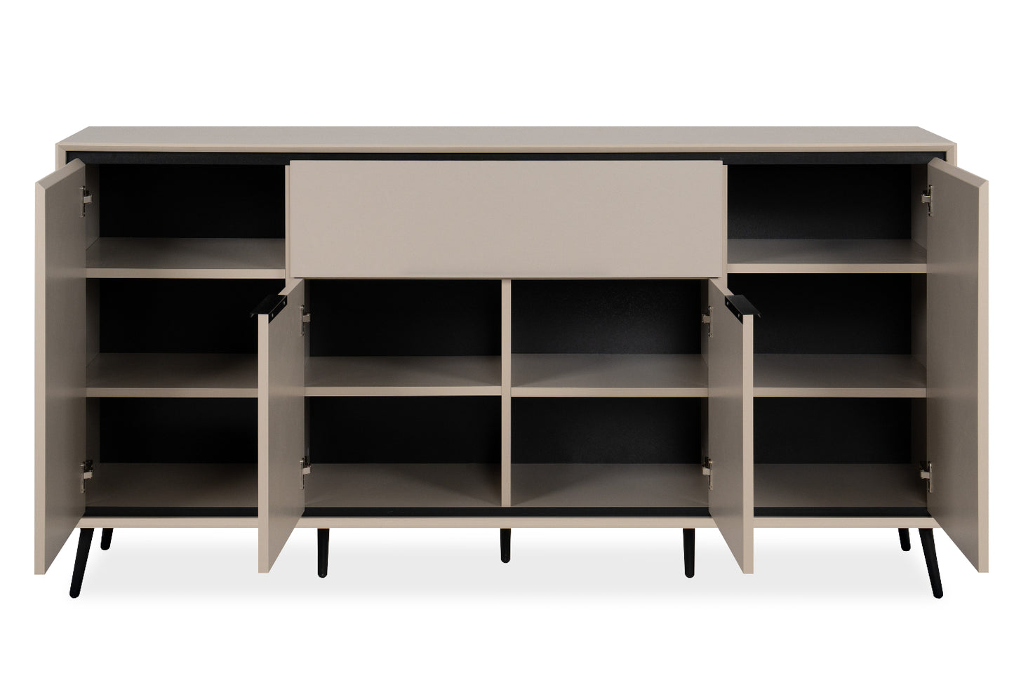 Wohnzimmer-Set Finori Arona Sand/Schwarz 4-teilig