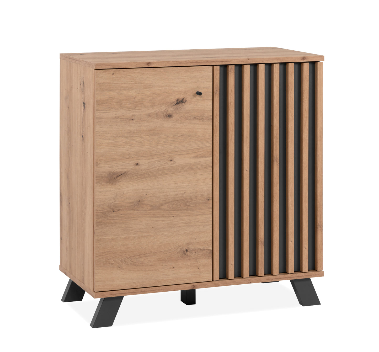 Finori Kommode Medan 01 D Artisan-Oak/Anthrazit mit Lamelenelementen ca. B/H/T 80 x 85 x 40 cm