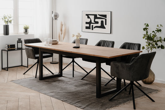 Finori Auszugtisch Denver 80C Artisan-Oak/Anthrazit B/H/T 200-240 x 75 x 90 cm