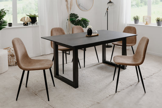 Finori Auszugtisch Austin Schieferoptik dunkel/Anthrazit B/H/T 160-200 x 75 x 90 cm