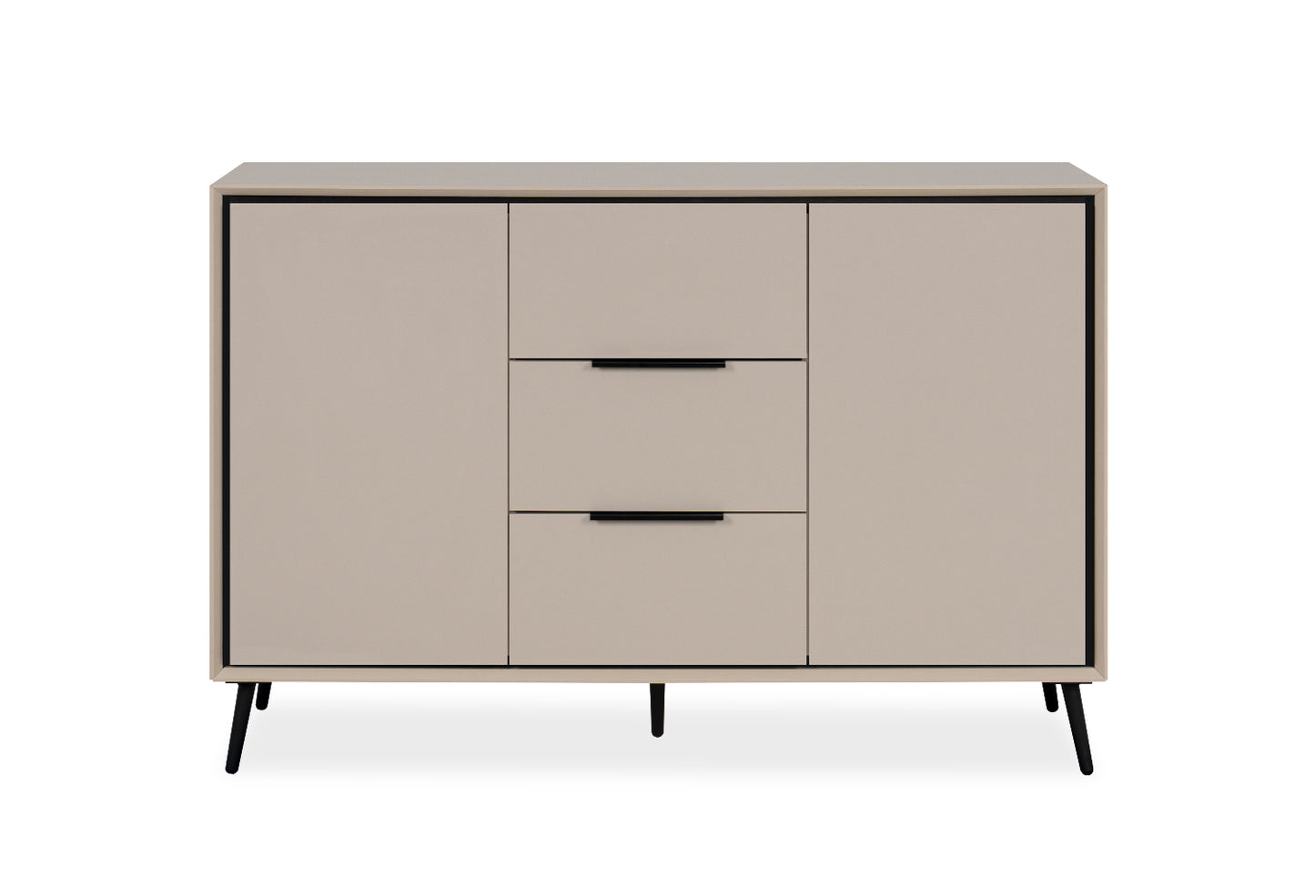 Finori Kombikommode mit Schubladen Arona Sand/Schwarz ca. B/H/T 135 x 90 x 38 cm