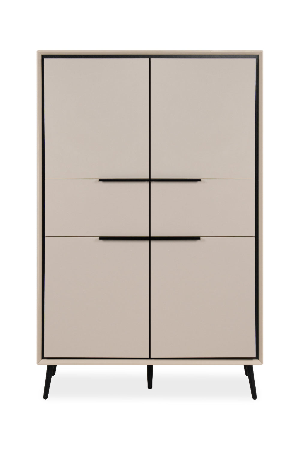 Finori Highboard mit Schubladen Arona Sand/Schwarz ca. B/H/T 90 x 140 x 38 cm