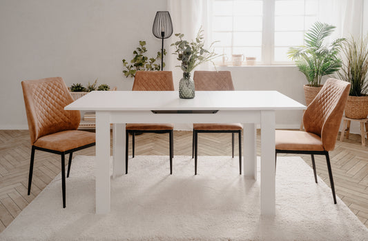 Finori Auszugtisch Birmingham Weiß/Artisan-Oak/Schwarz B/H/T 125-165 x 75 x 80 cm