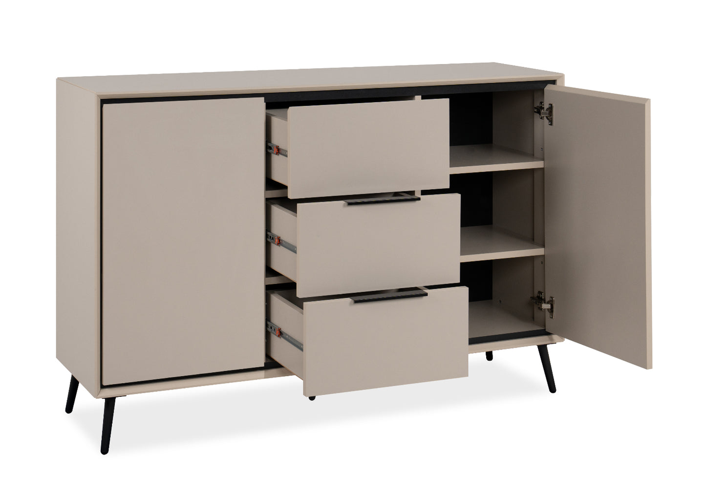 Finori Kombikommode mit Schubladen Arona Sand/Schwarz ca. B/H/T 135 x 90 x 38 cm