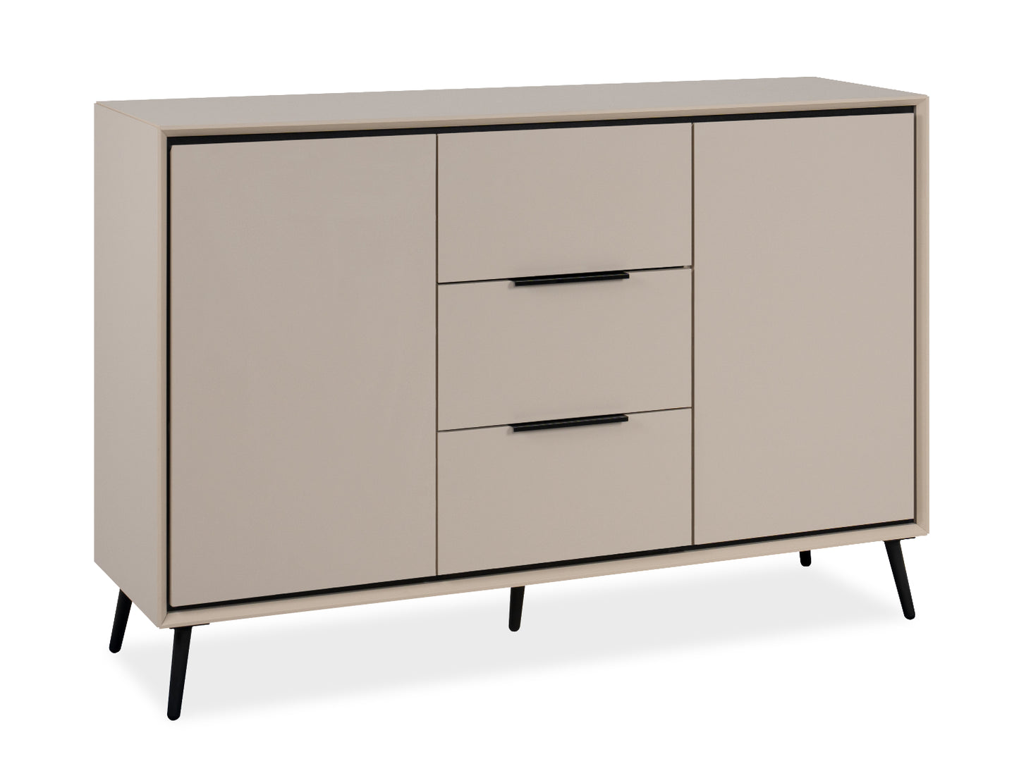 Finori Kombikommode mit Schubladen Arona Sand/Schwarz ca. B/H/T 135 x 90 x 38 cm
