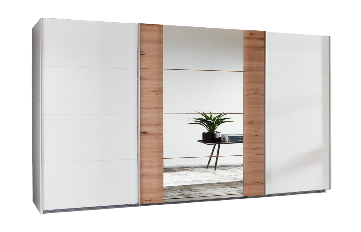 Schwebetürenschrank Bern mit Spiegeltür B/H/T ca. 270/313/360 x 236 x 64 cm