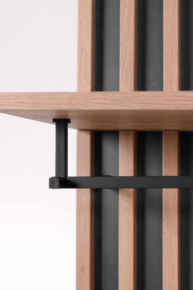 Kompaktgarderobe Medan 42B Artisan-Oak/Anthrazit mit Lamelenelementen B/H/T ca. 122 x 190 x 37 cm