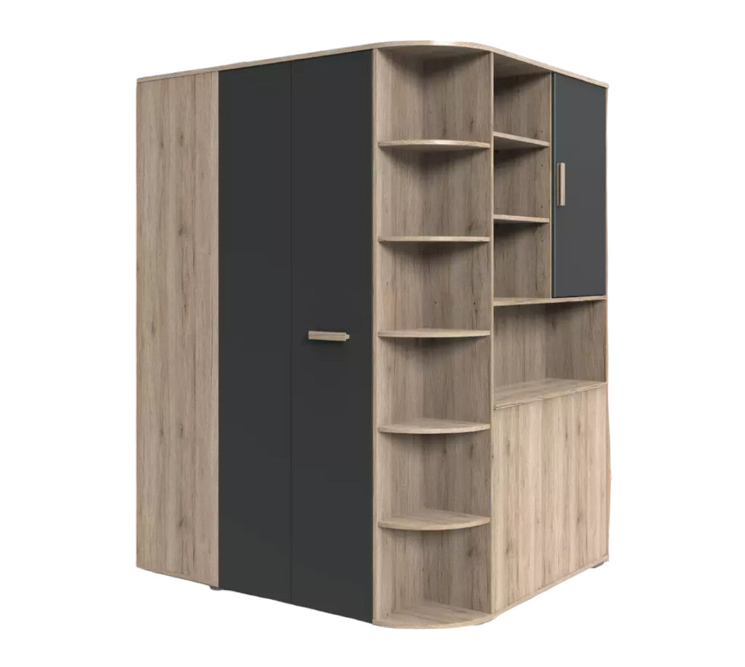Wimex Kinder Kleiderschrank/Eckschrank Cariba mit Bettkasten begehbar B/H/T ca. 124 x 199 x 148 cm