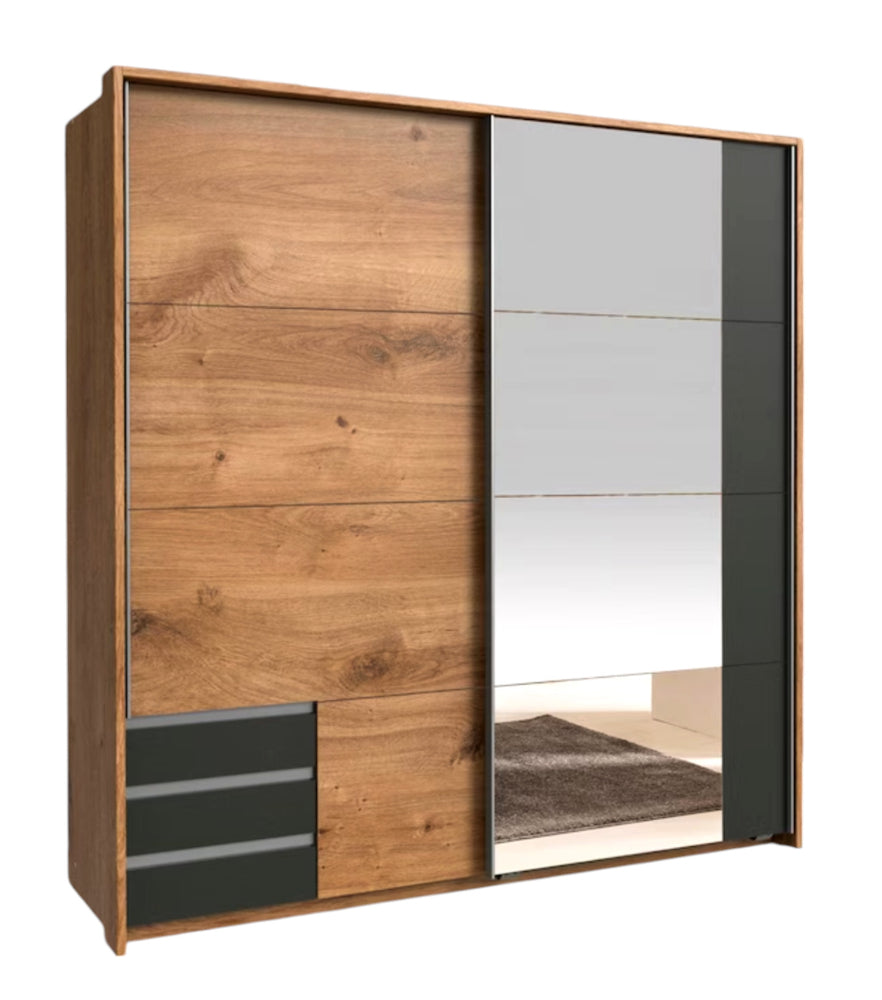 Schwebetürenschrank Emden mit/ohne Spiegel und Schubladen B/H/T ca. 225/270 x 208 x 65 cm