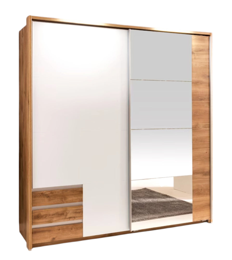 Schwebetürenschrank Emden mit/ohne Spiegel und Schubladen B/H/T ca. 225/270 x 208 x 65 cm