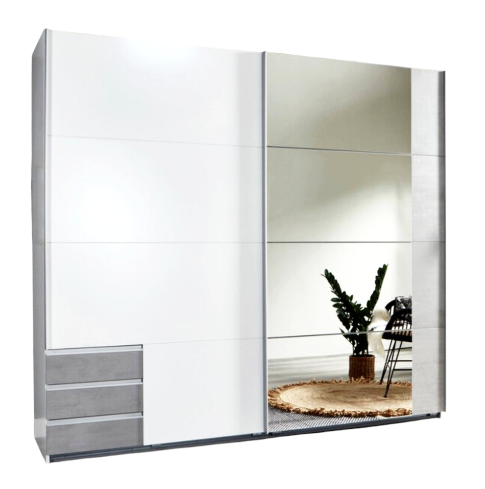 Schwebetürenschrank Emden mit/ohne Spiegel und Schubladen B/H/T ca. 225/270 x 208 x 65 cm