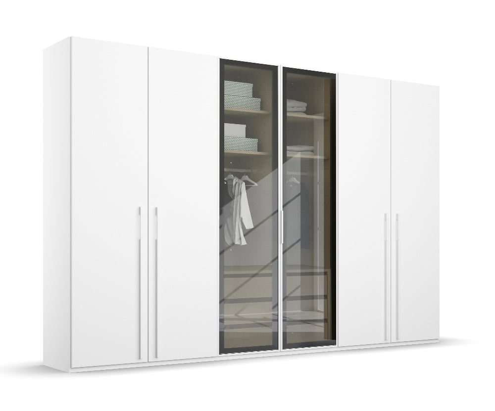 Drehtürenschrank Skat Shine mit Transparenten Grauglas Höhe 223 cm - Ausstattung Basic oder Premium