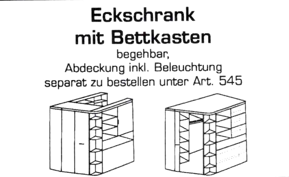 Wimex Kinder Kleiderschrank/Eckschrank Cariba mit Bettkasten begehbar B/H/T ca. 124 x 199 x 148 cm