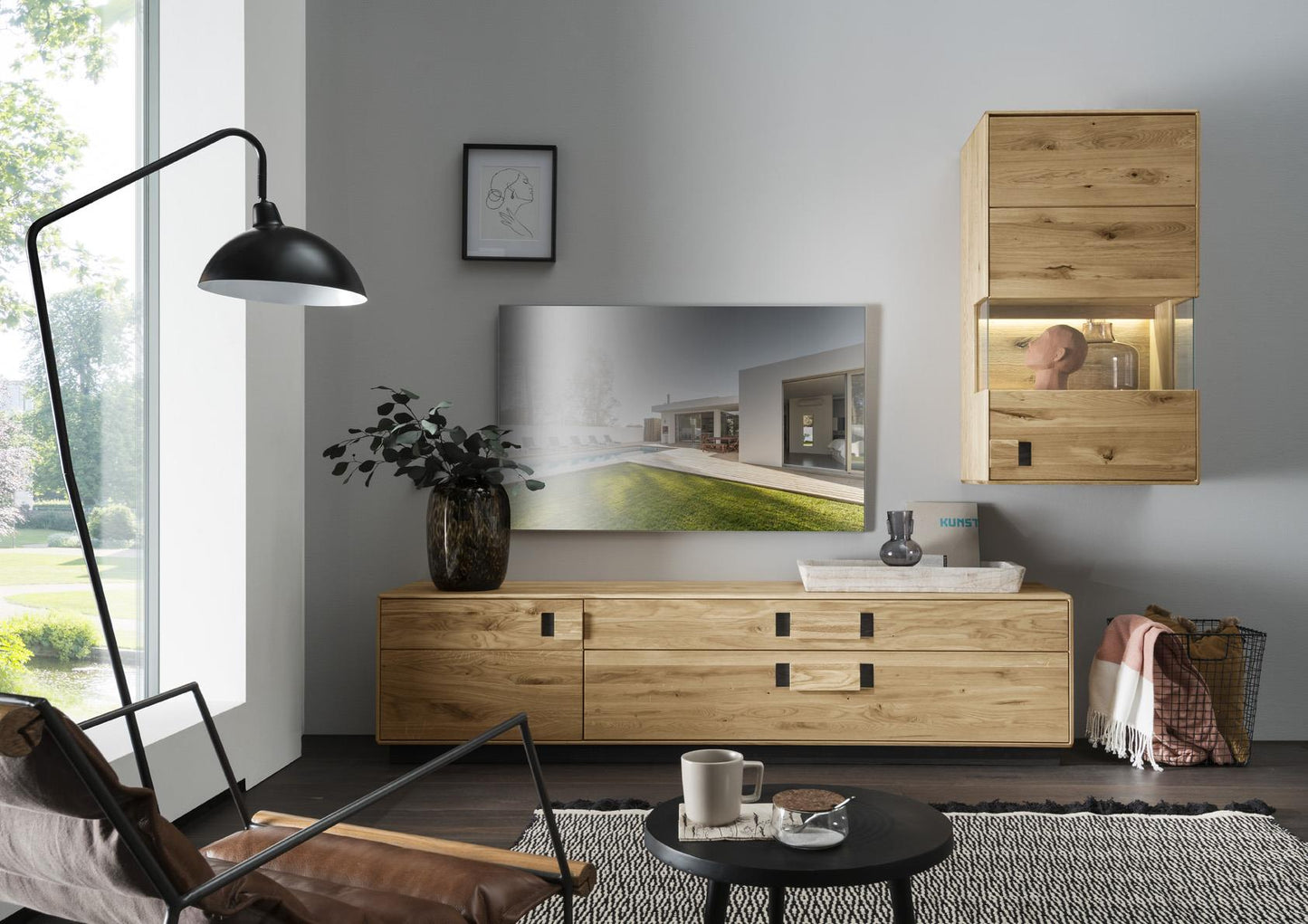 TPT Arosa TV Lowboard Wildeiche/Eiche massiv geölt Breite 200 cm