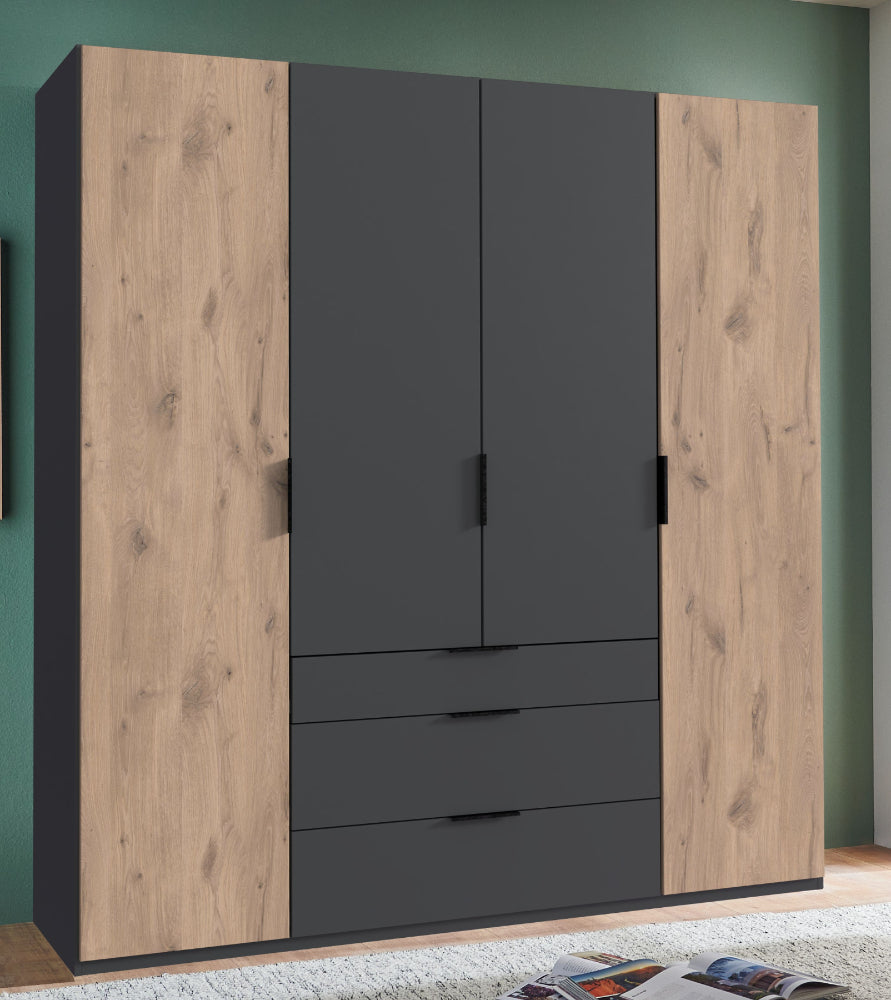 Drehtürenschrank Burgos mit Schubladen B/H/T ca. 200/250/300 x 216 x 58 cm
