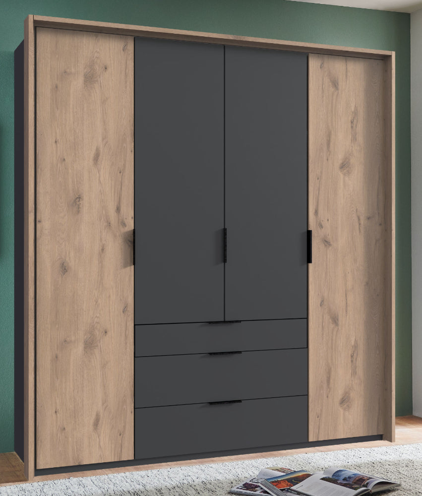Drehtürenschrank Burgos mit Schubladen B/H/T ca. 200/250/300 x 216 x 58 cm