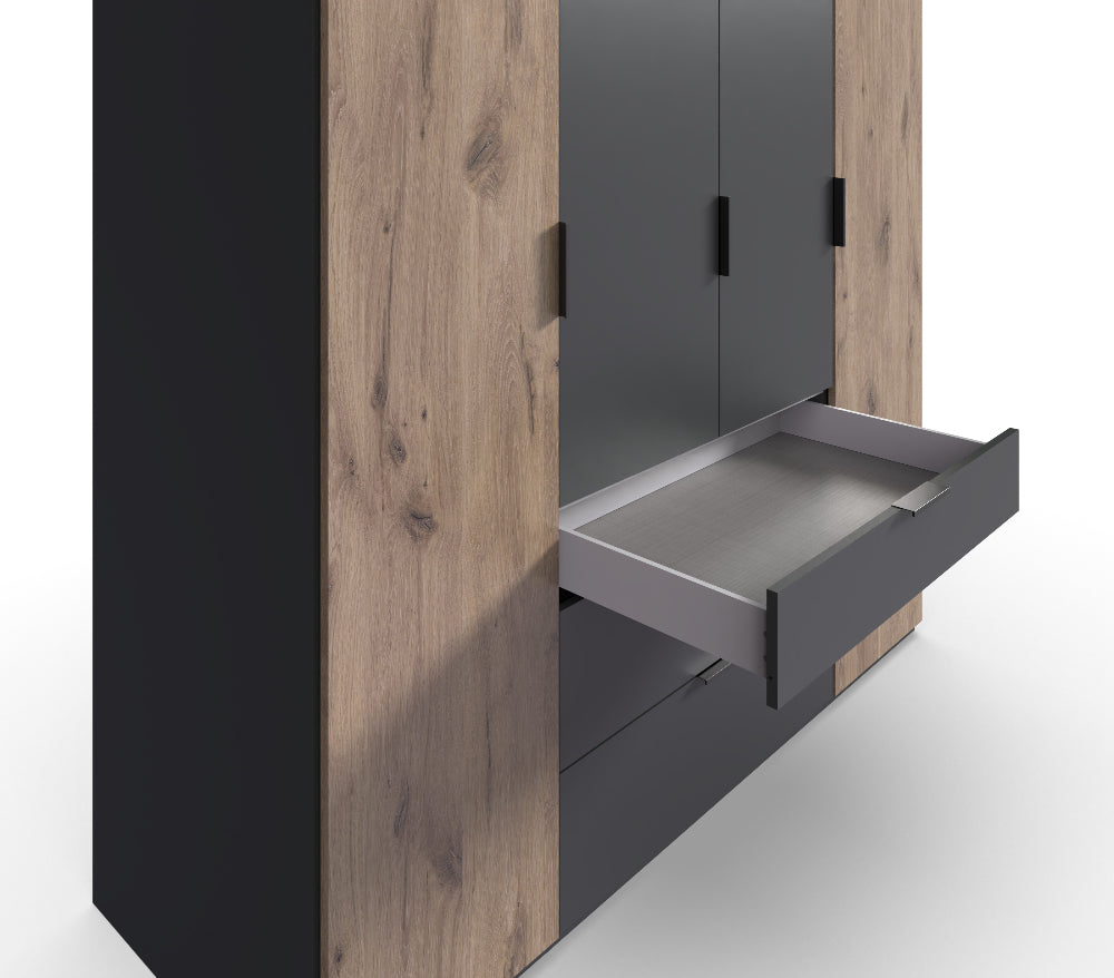 Drehtürenschrank Burgos mit Schubladen B/H/T ca. 200/250/300 x 216 x 58 cm