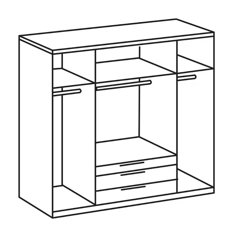Drehtürenschrank Burgos mit Schubladen B/H/T ca. 200/250/300 x 216 x 58 cm