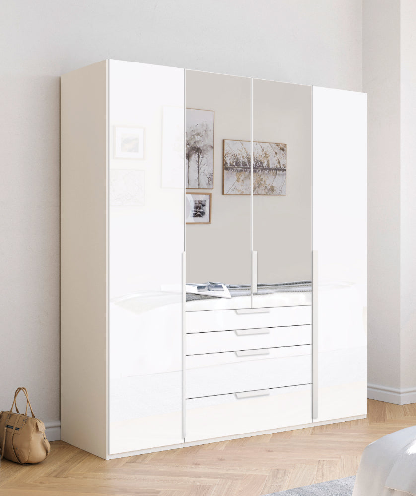 Drehtürenschrank Purisma mit Spiegeltüren und Glasfronten inkl. Premium Zubehör B/H/T ca. 150/200/250/300 x 223 x 60 cm