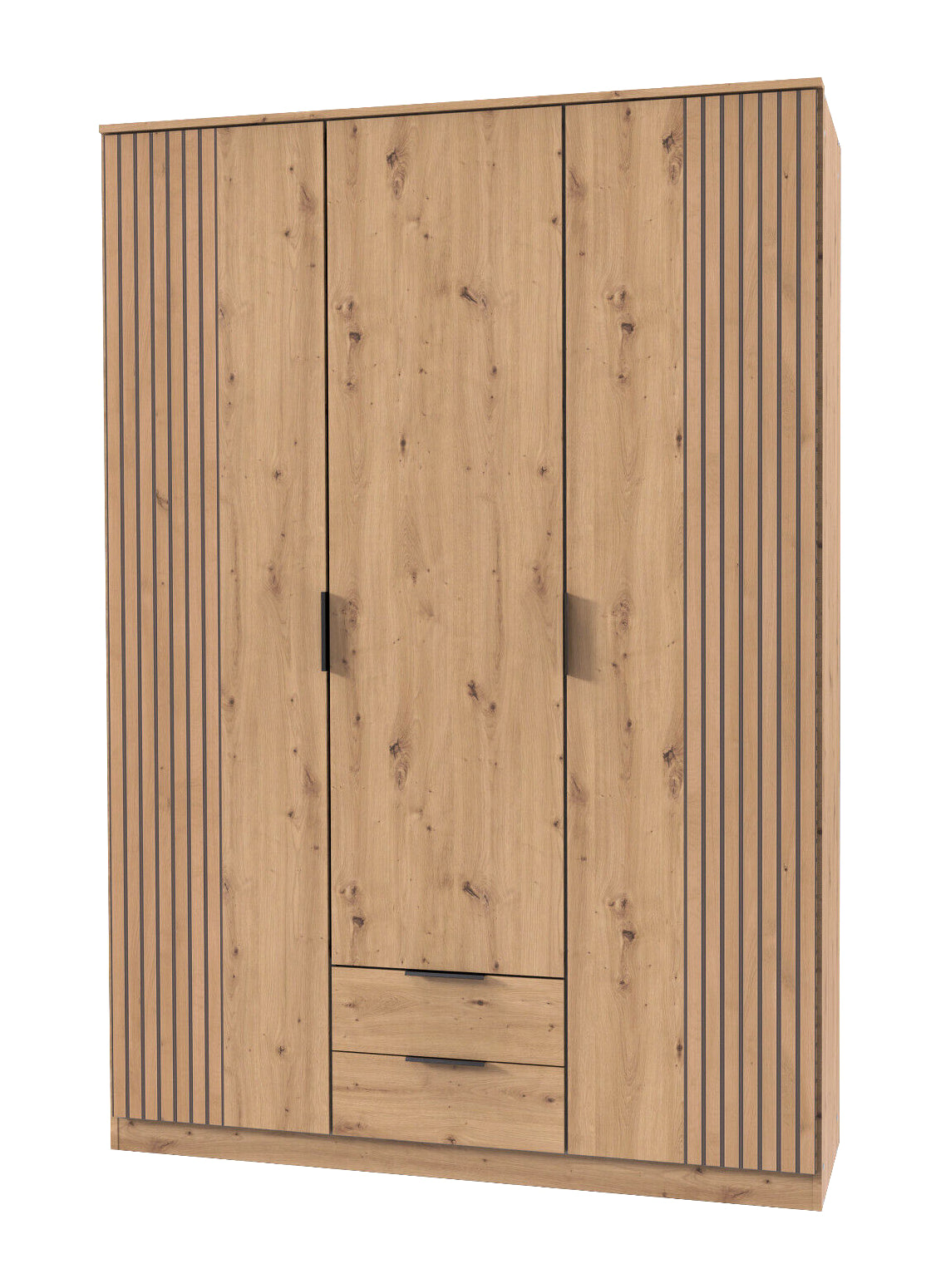 Drehtürenschrank Lübeck 3-türig mit Schubladen B/H/T ca. 135 x 199 x 58 cm