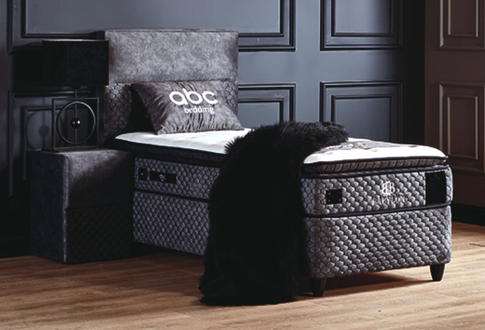 Boxspringbett Babylon Dunkelgrau/Anthrazit Voll-orthopädisches Komfortbett mit Bettkasten, Stauraum, inkl. kostenlose Lieferung und Montage