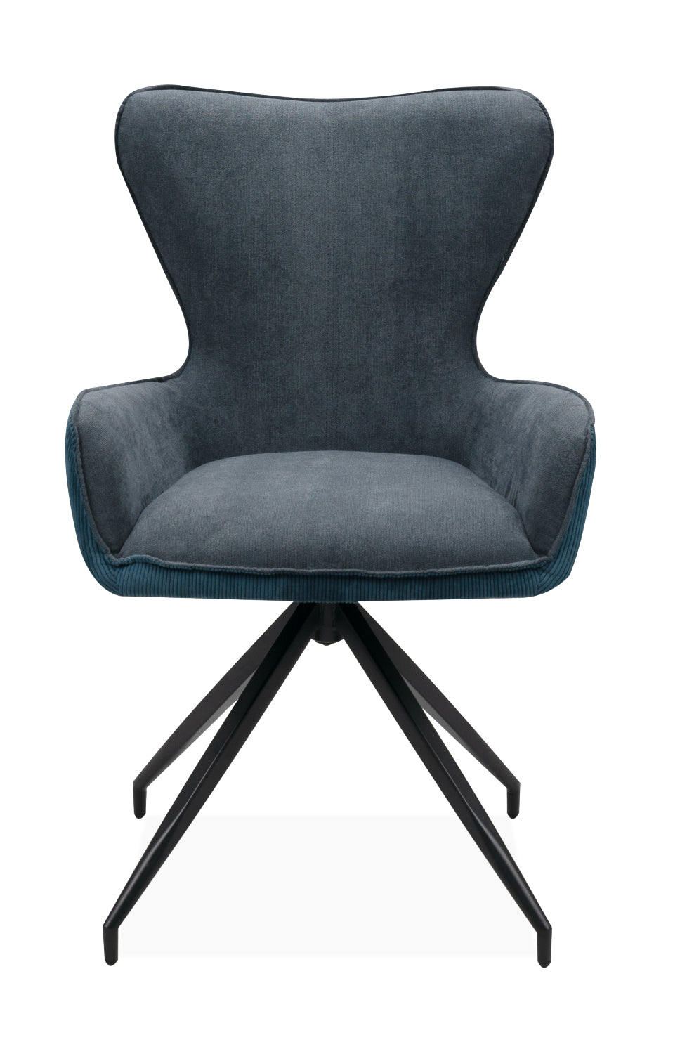 Finori Polsterstuhl Blake 70A mit Armlehnen drehbar Cord Dunkelblau/Dunkelgrau B/H/T ca. 58 x 91 x 63 cm