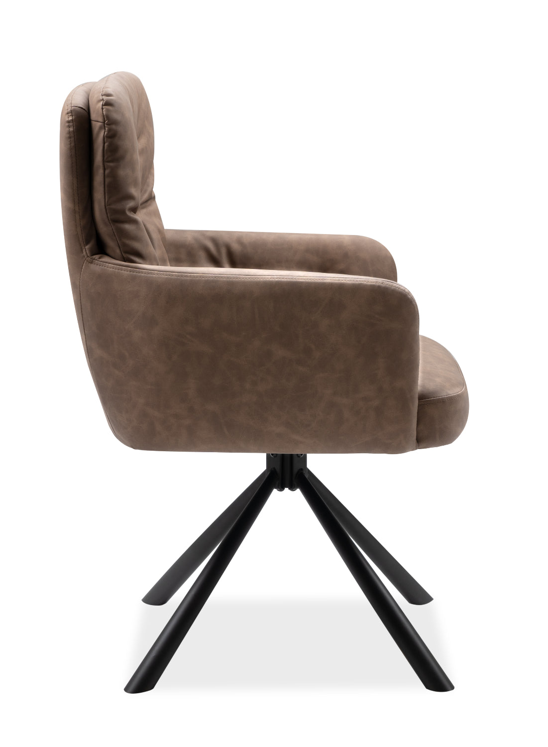Finori Polsterstuhl Bobby 70A mit Armlehnen drehbar Lederoptik Braun B/H/T ca. 60 x 93 x 47 cm