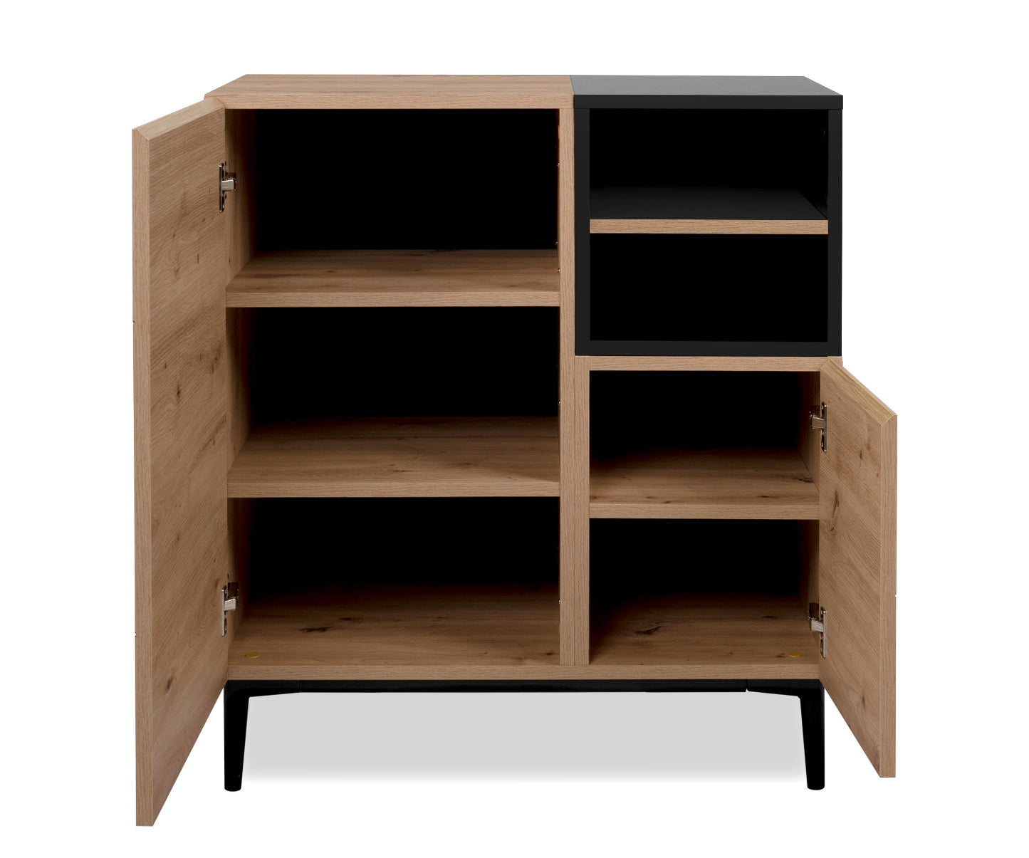 Wohnzimmer-Set Finori Nola Artisan-Oak/Schwarz 4-teilig