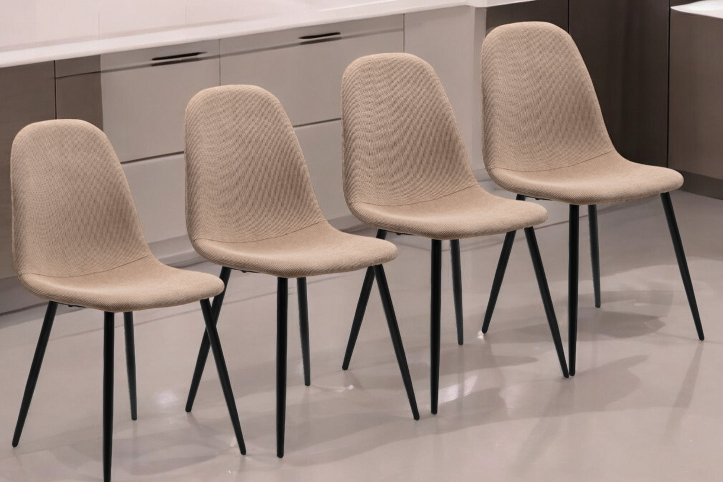Finori Polsterstuhl Anya 70A Set Cord Beige oder Grau B/H/T ca. 43 x 83 x 50 cm
