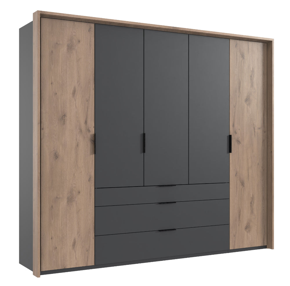 Drehtürenschrank Burgos mit Schubladen B/H/T ca. 200/250/300 x 216 x 58 cm