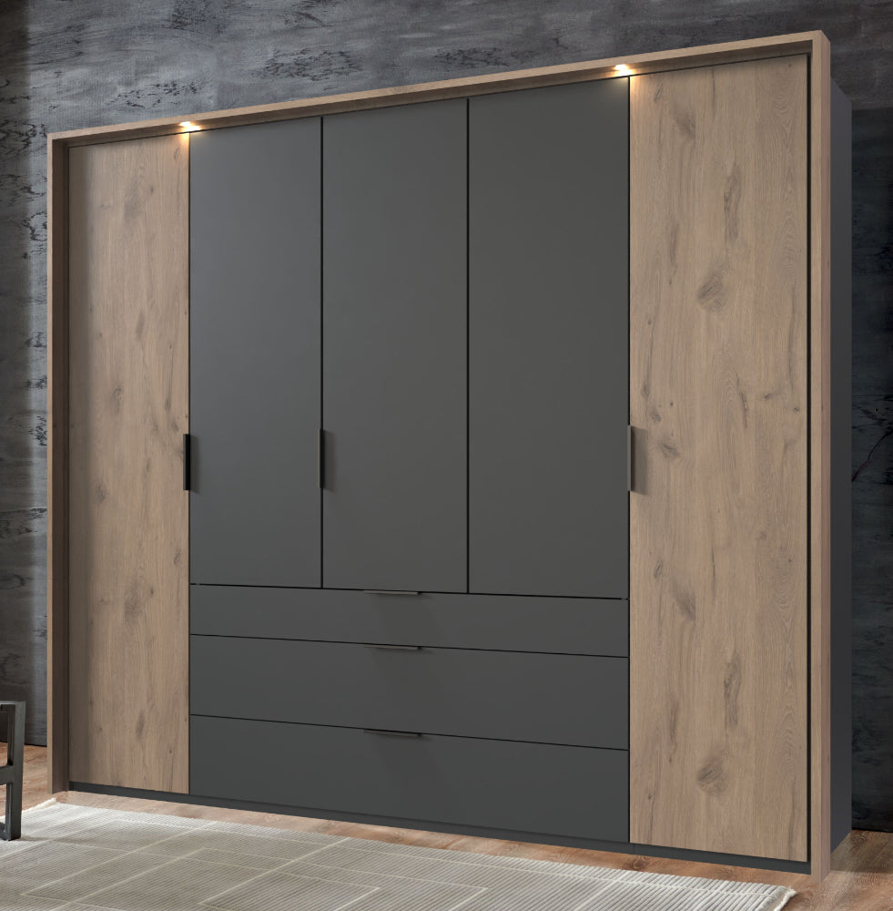 Drehtürenschrank Burgos mit Schubladen B/H/T ca. 200/250/300 x 216 x 58 cm