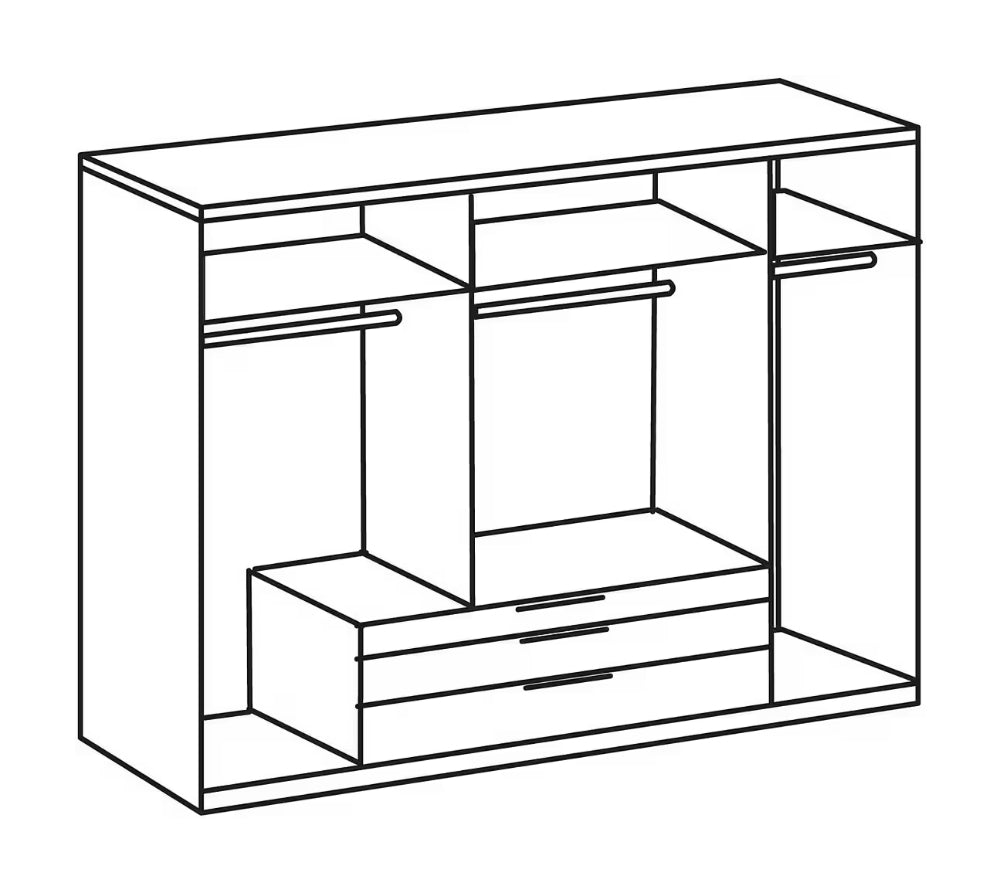 Drehtürenschrank Burgos mit Schubladen B/H/T ca. 200/250/300 x 216 x 58 cm
