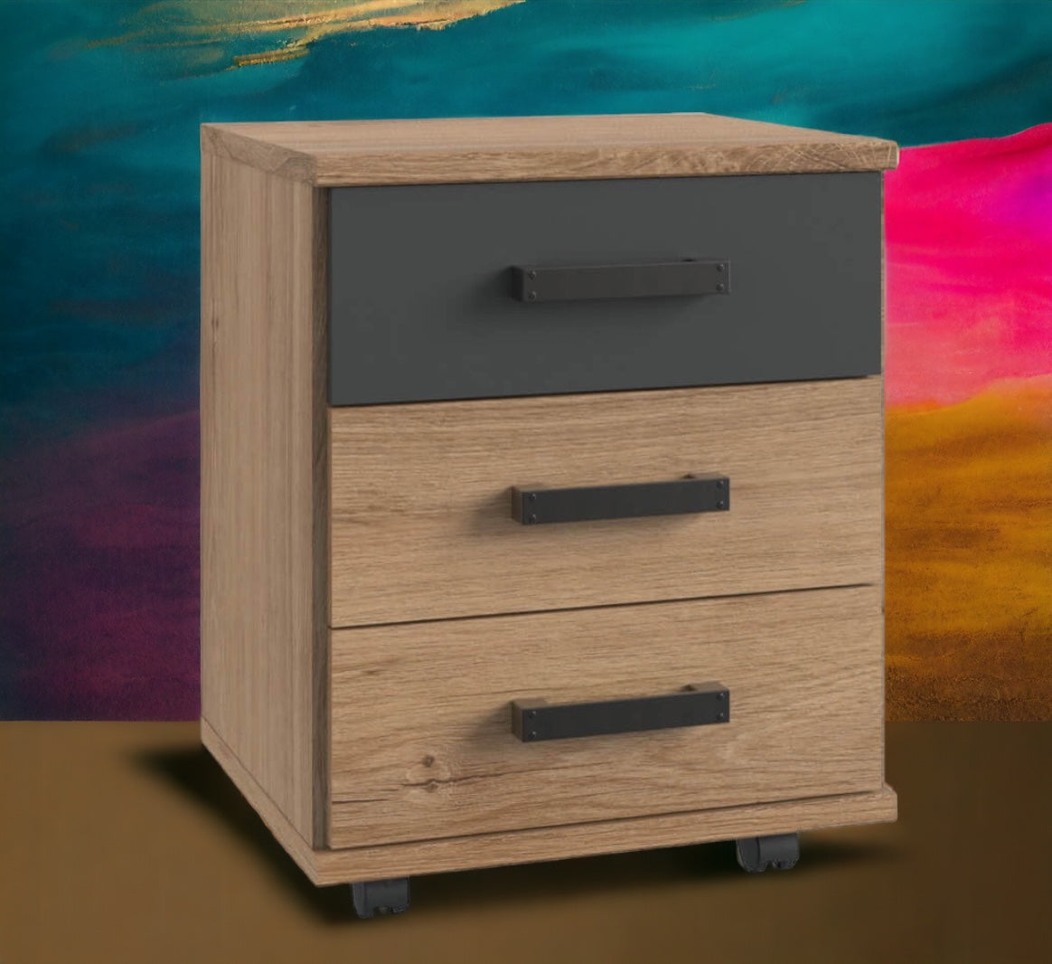 Wimex Rollcontainer Liverpool Jugendzimmer mit 3 Schubladen für Schreibtisch B/H/T ca. 46 x 58 x 40 cm