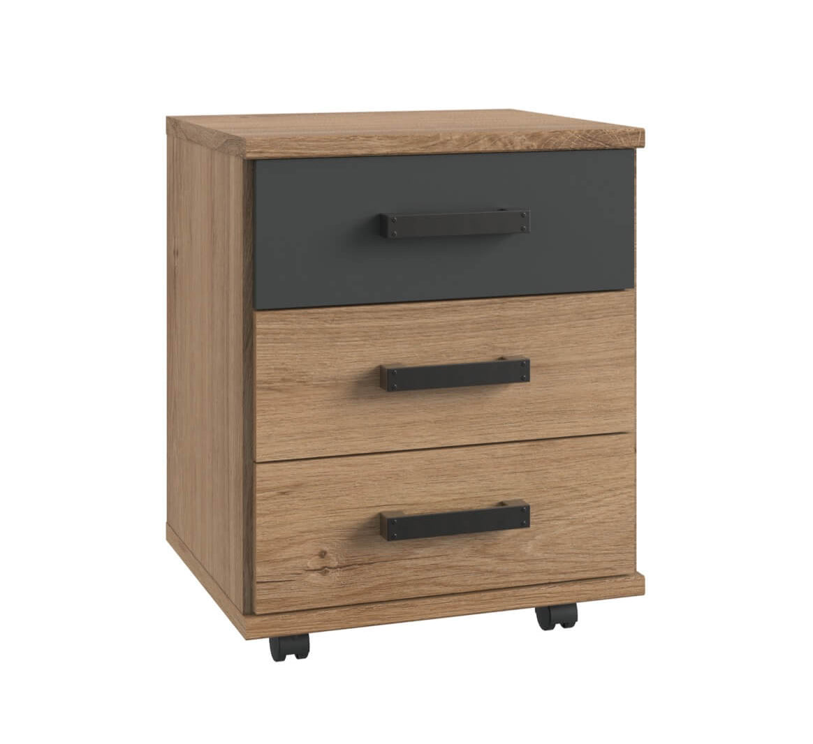 Wimex Rollcontainer Liverpool Jugendzimmer mit 3 Schubladen für Schreibtisch B/H/T ca. 46 x 58 x 40 cm