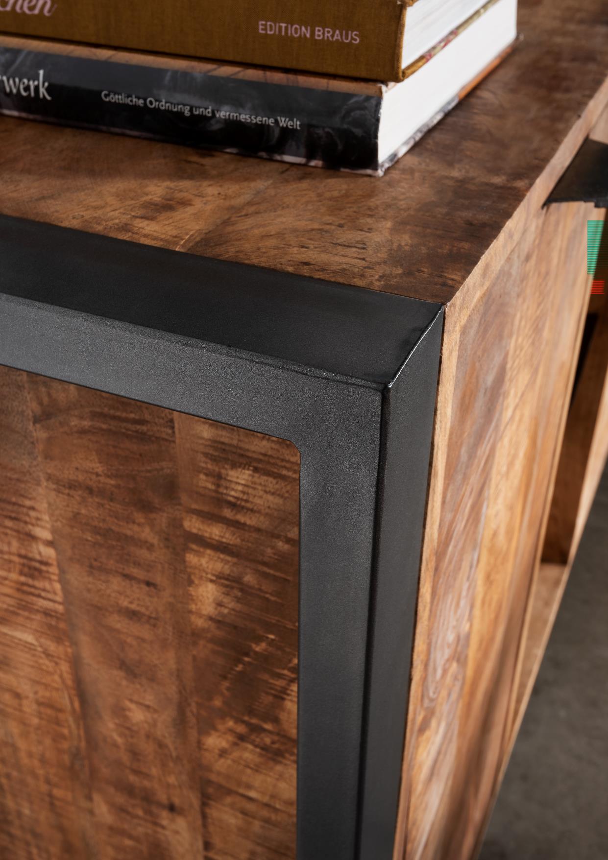 Regal Raumteiler Cayro Mangoholz massiv multifarbig B/H/T 80 x 185 x 42 cm