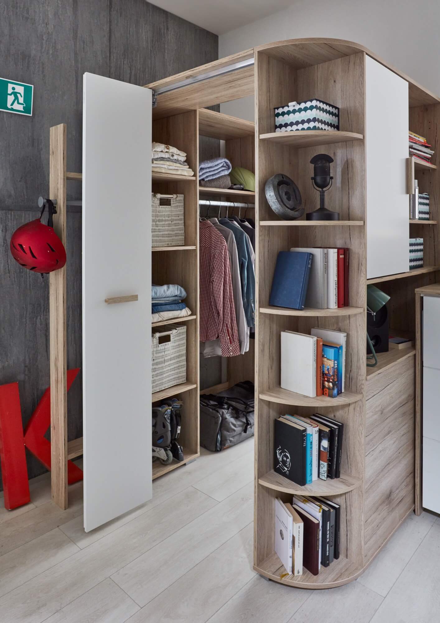 Wimex Kinder Kleiderschrank/Eckschrank Cariba mit Bettkasten begehbar B/H/T ca. 124 x 199 x 148 cm