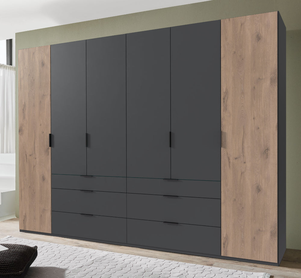 Drehtürenschrank Burgos mit Schubladen B/H/T ca. 200/250/300 x 216 x 58 cm
