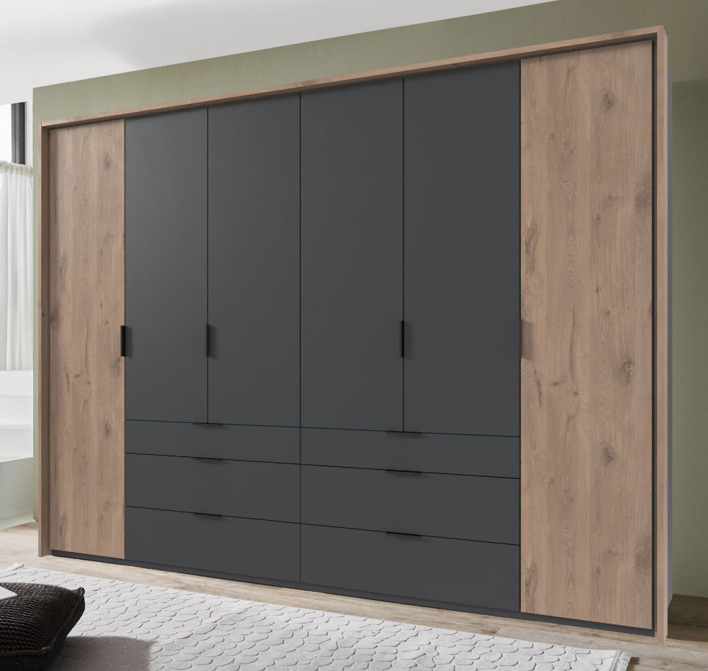 Drehtürenschrank Burgos mit Schubladen B/H/T ca. 200/250/300 x 216 x 58 cm