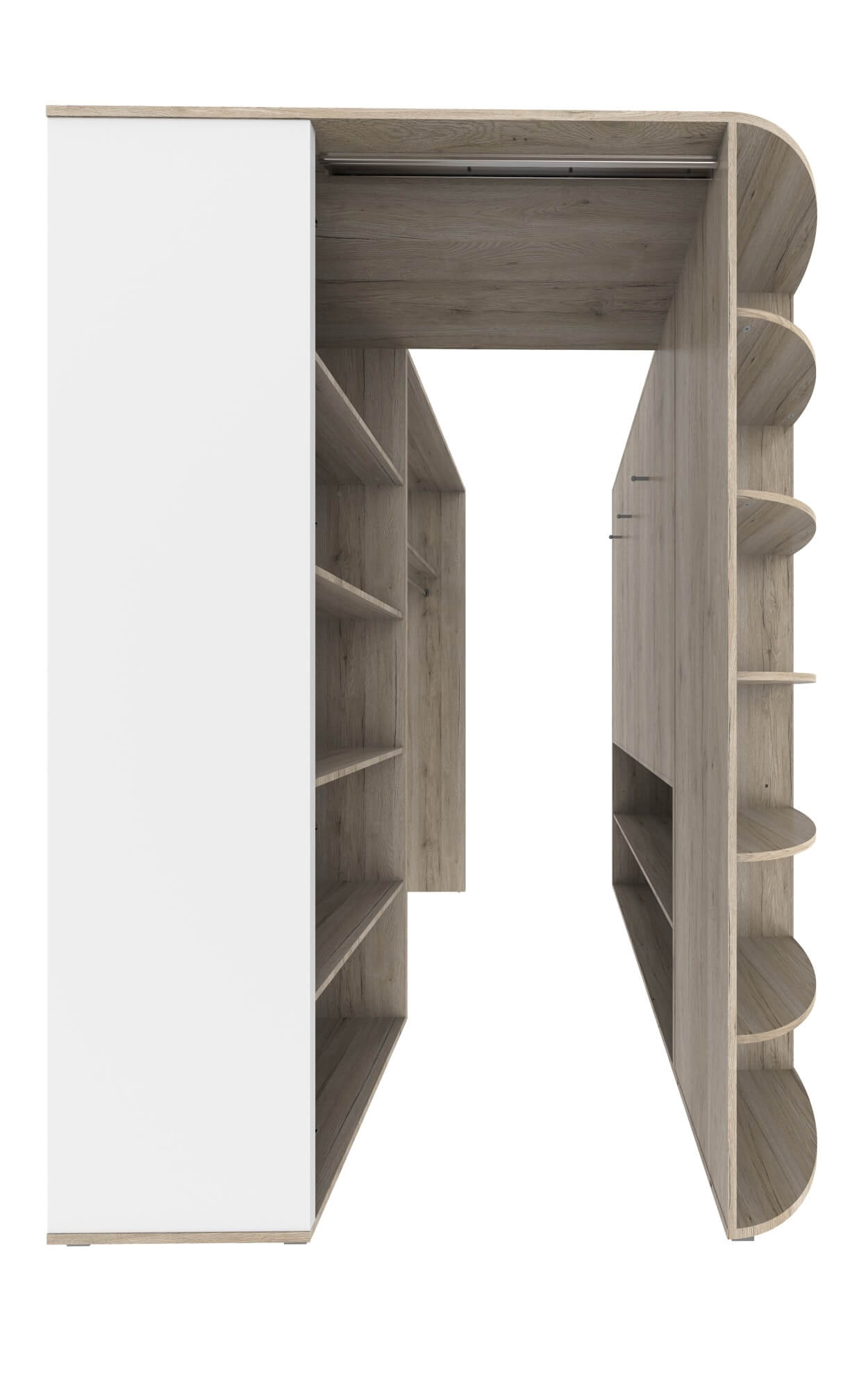 Wimex Kinder Kleiderschrank/Eckschrank Cariba mit Bettkasten begehbar B/H/T ca. 124 x 199 x 148 cm
