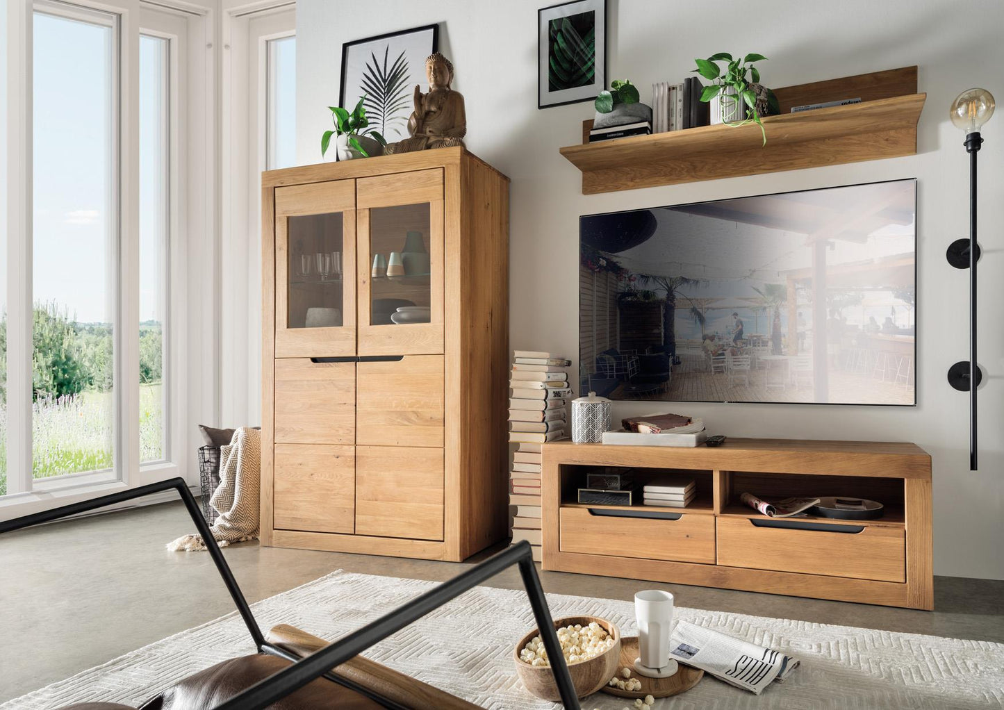 Infantil Basel Sideboard Wildeiche massiv 4-türig mit 4 Schubladen Breite 200 cm x H 90 cm