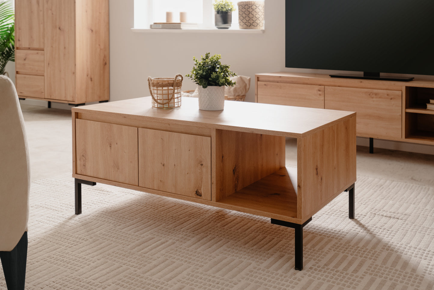 Wohnzimmer-Set Finori Korsika Eiche-Artisan 3-teilig