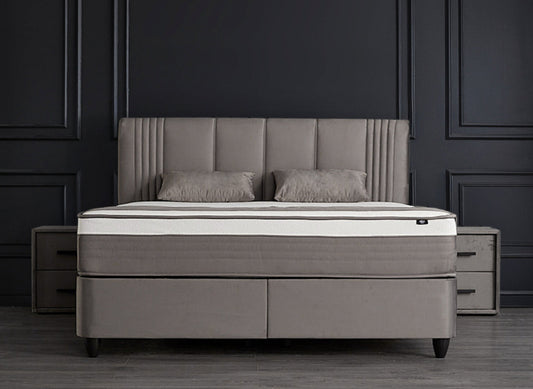 Boxspringbett Beicia Grau - mit Bettkasten & Stauraum, inkl. Lieferung & Montage
