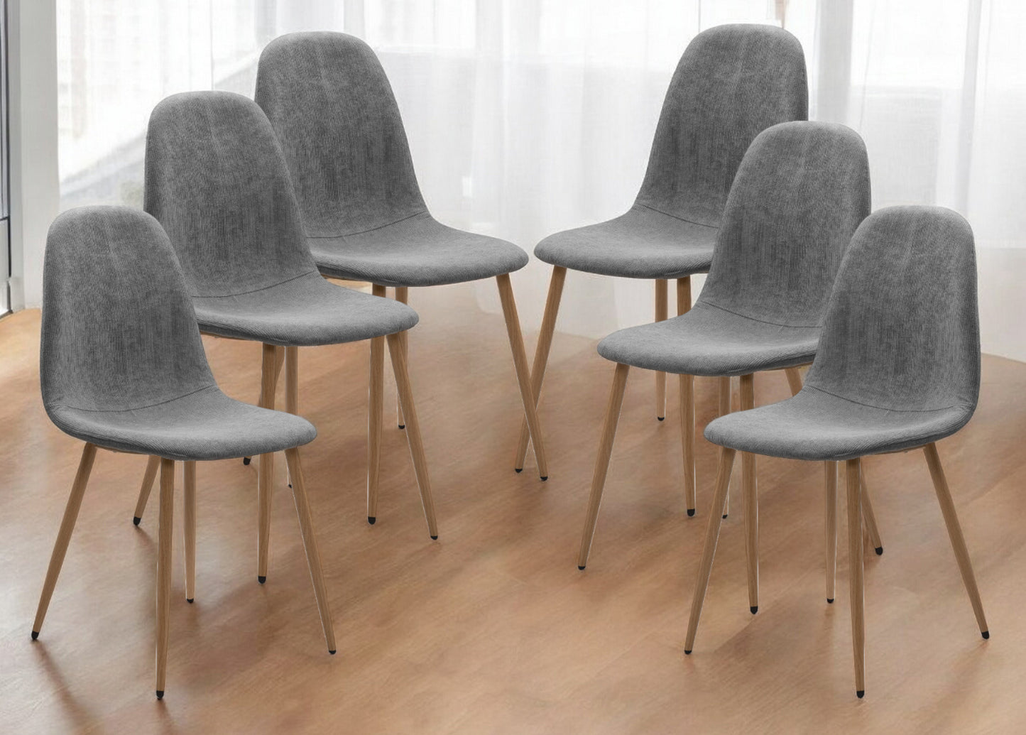 Finori Polsterstuhl Anya 70A Set Cord Beige oder Grau B/H/T ca. 43 x 83 x 50 cm