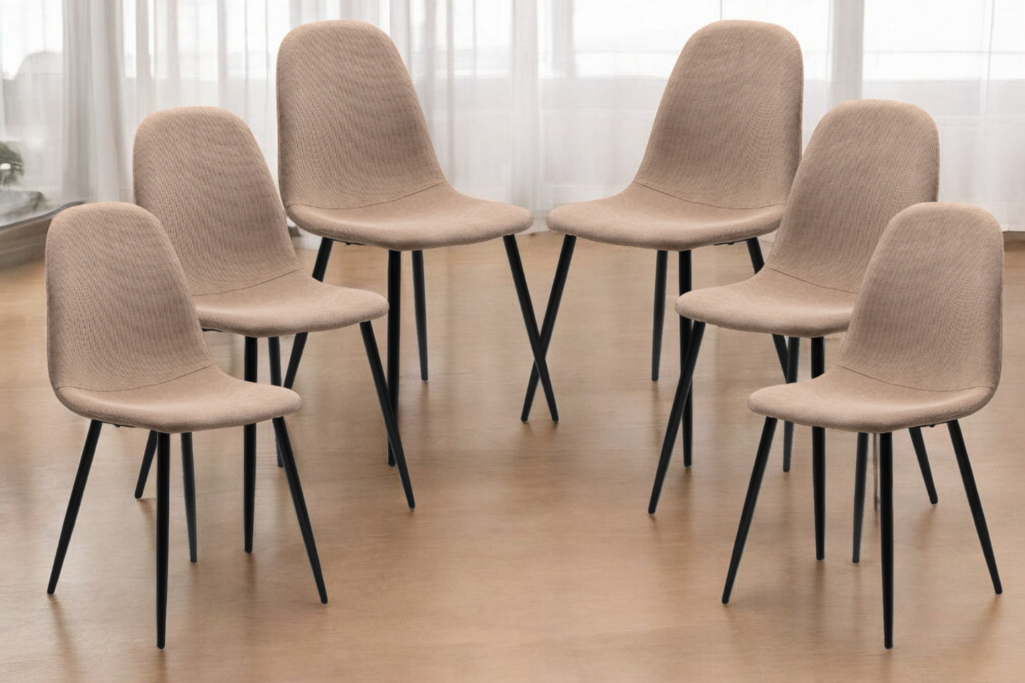 Finori Polsterstuhl Anya 70A Set Cord Beige oder Grau B/H/T ca. 43 x 83 x 50 cm