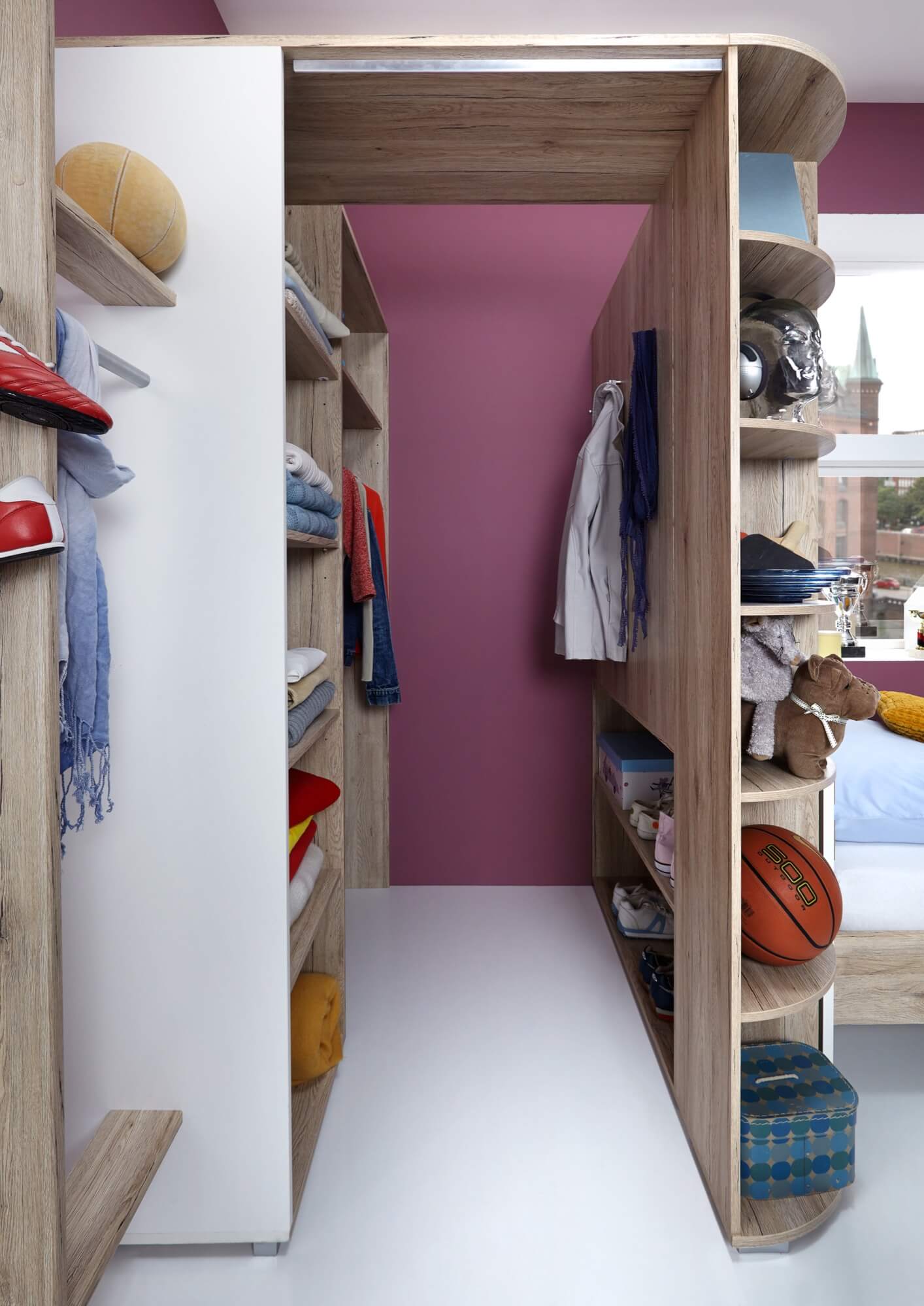 Wimex Kinder Kleiderschrank/Eckschrank Cariba mit Bettkasten begehbar B/H/T ca. 124 x 199 x 148 cm