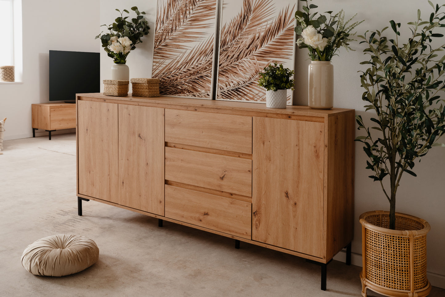 Wohnzimmer-Set Finori Korsika Eiche-Artisan 3-teilig