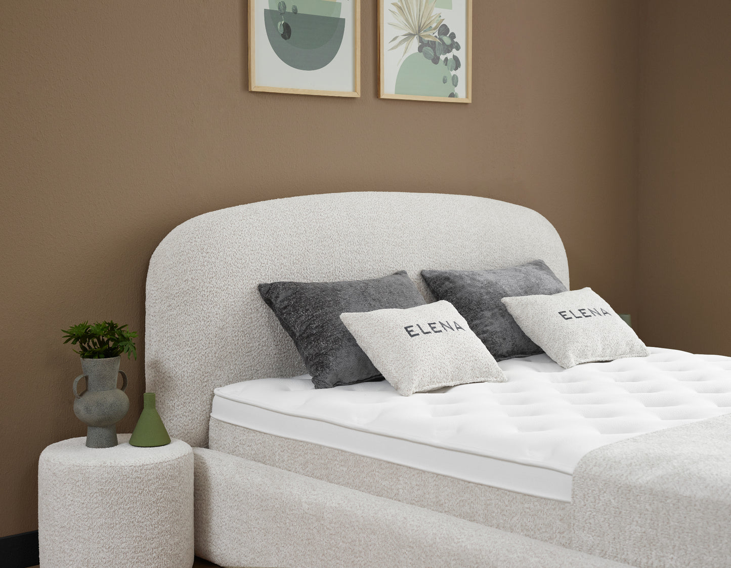 Boxspringbett Elena Cremeweiß Voll-orthopädisches Komfortbett mit Bettkasten, Stauraum, inkl. kostenlose Lieferung und Montage