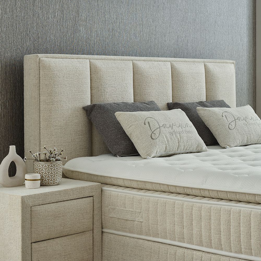 Boxspringbett Davina Beige Voll-orthopädisches Komfortbett mit Bettkasten, Stauraum, inkl. kostenlose Lieferung und Montage