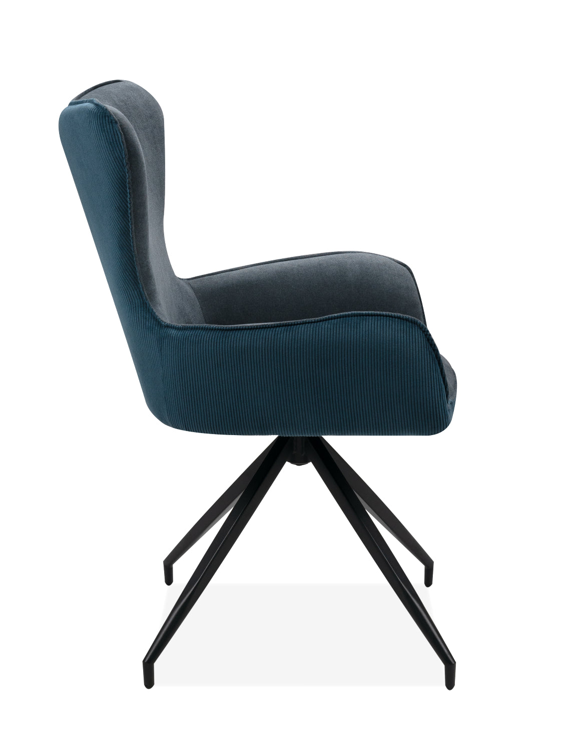 Finori Polsterstuhl Blake 70A mit Armlehnen drehbar Cord Dunkelblau/Dunkelgrau B/H/T ca. 58 x 91 x 63 cm
